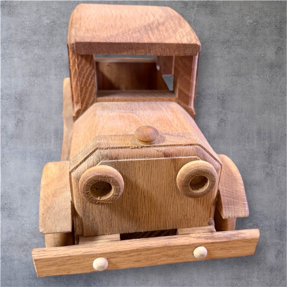 Vintage Wooden Model A Car 1979 Ol’ Tyme Toys by Gayle Anderson Handmade Oak - Picture 4 of 13